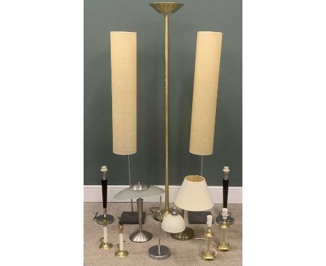 MID-CENTURY & RETRO LIGHTING ASSORTMENT including pair of long shaded standard lamps, 162cms (h)Provenance: private collectio