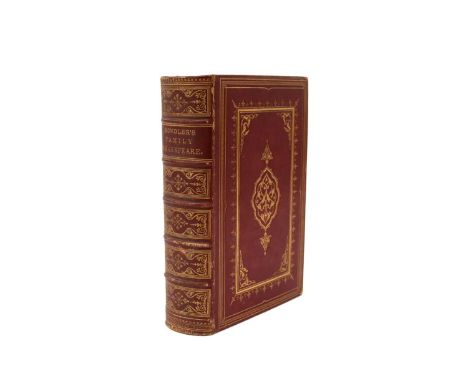 BOWDLER, Thomas. The Family Shakespeare, 1861. Full red morocco gilt, out of its covers. With RUSKIN, John, Roadside Songs of