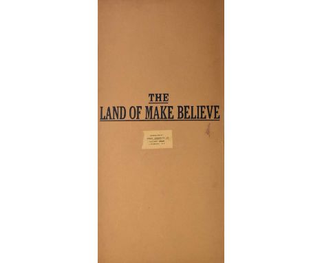 Hess (Jaro), ‘The Land of Make Believe’, published Michigan, 1930, trifold colour print laid on card, 69cm x 97cm.Condition r