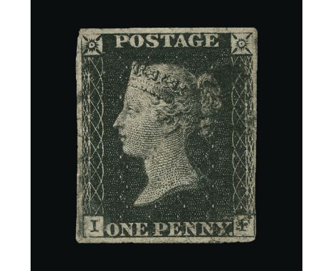 Great Britain - QV (line engraved) : (SG 3) 1840 1d grey-black, plate 11, IF, 4 tiny (at lower right) to very good margins, l