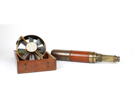 A 19th Century Day or Night Three-Draw Telescope by Dolland London And a Lowne's Patent Colliery Air-Meter A 19th Century Day