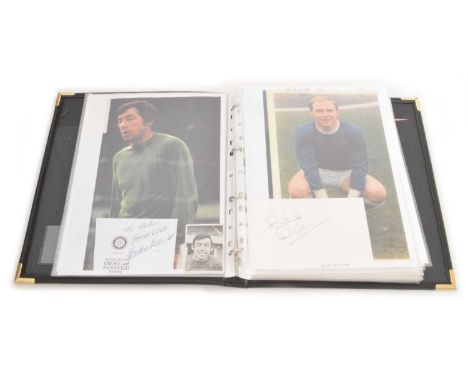 Football Player Signatures To include Gordon Banks, Ray Wilson, Jack Charlton, Roger Hunt, combined Billy Deardon and Geoff H