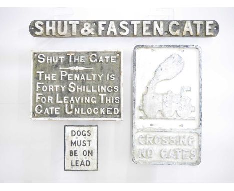 A Collection of mid-20th century Cast Iron Notice Signs A Collection of mid-20th century Cast Iron Notice Signs, comprising "