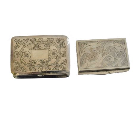 Two white metal vinaigrettes, Two white metal vinaigrettes, one with foreign marks, one unmarked, gross weight of marked item