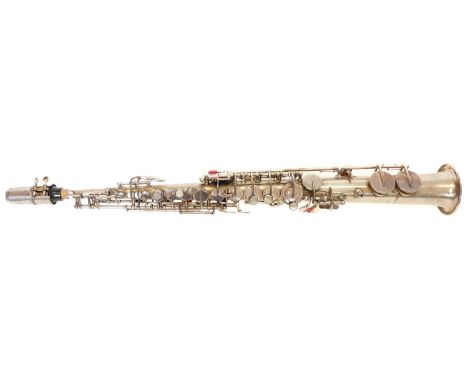 Jidson Soprano saxophone,  stamped 'manufactured by A. Ramponi and B Cazzani Milan, C.L.P.' numbered 3781, with a non matchin
