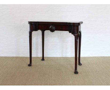 A Good Irish Georgian Mahogany Card Table Good Irish Georgian Mahogany Card Table, mid-late 18th century, the top with four r