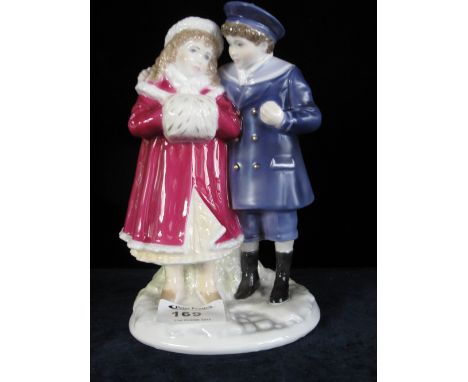 Royal Worcester bone china figure group: 'I Love Emily', a limited edition: no. 225 or 950.  Printed marks with signature.