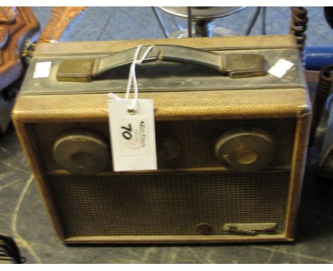 Tilley pressurised hand lantern together with a vintage portable radio. (2)