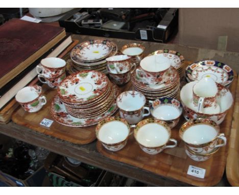 Two trays of Stanley china and St. Michael floral and foliate china tea ware items to include cups, saucers, plates, milk jug