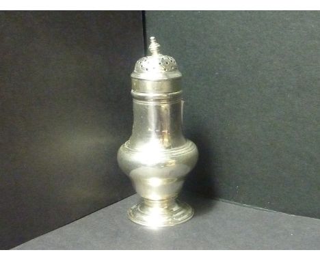 Silver baluster pepperette by R Peaston
