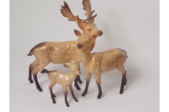 Beswick Deer Family Stag Doe And Fawn 3