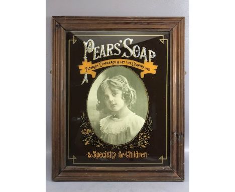 Vintage Pears' Soap Advertising Sign 'Pears' Soap, Flourish Commerce & Let the Country Live, a Speciality for Children' appro