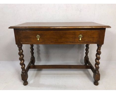 Hall/console table with single drawer on barley twist legs, approx 101cm x 55cm x 75cm