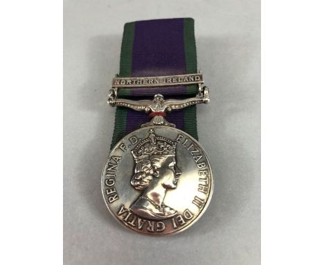 British Elizabeth II FOR CAMPAIGN SERVICE with Northern Ireland Clasp and original ribbon awarded to 24721194 GDSM R E PEARCE