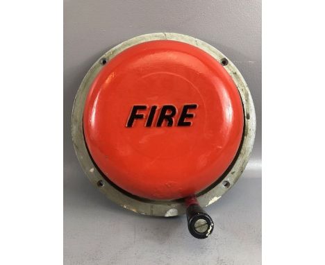 British military wall mounted vintage fire alarm bell, approx 29cm in diameter