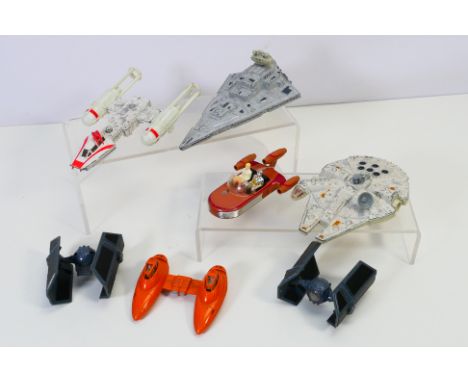 Star Wars - Kenner - A group of unboxed vintage Star Wars diecast vehicles, Millennium Falcon, Sandspeeder, Twin Pod Cloud Ca