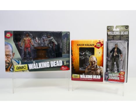The Walking Dead - McFarlane - Eaglemoss - 3 x boxed sets. Water Walker, Merle Zombie and Morgan with Impaled Walker. The fig
