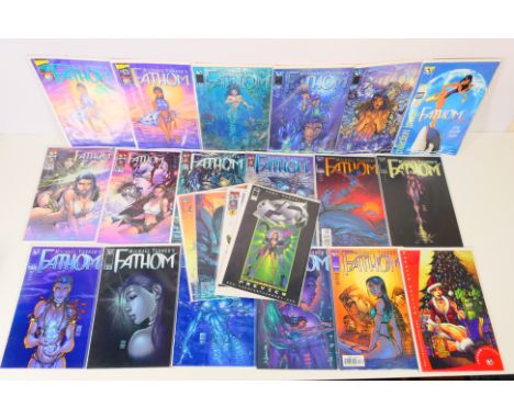 Top Cow comics, Fathom - A collection of 22 x Michael Turner's Fathom series comics, in closed bags on backing card, to inclu