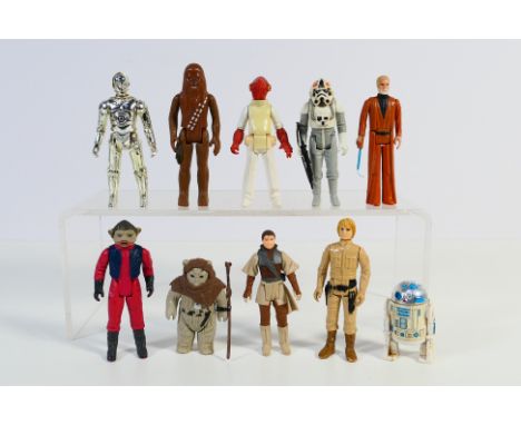 Star Wars - A collection of unboxed vintage figures including Chief Chirpa, Obi-Wan Kenobi, Admiral Ackbar, AT-AT Driver, Luk
