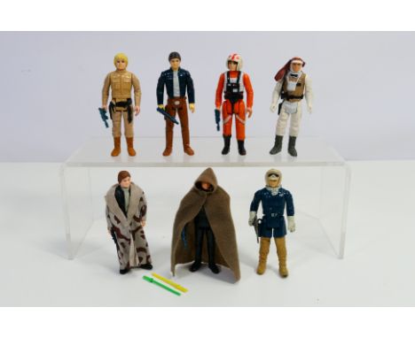 Star Wars - Palitoy - Kenner - Seven loose vintage Star Wars 3¾" action figures with accessories. Lot includes Luke Skywalker