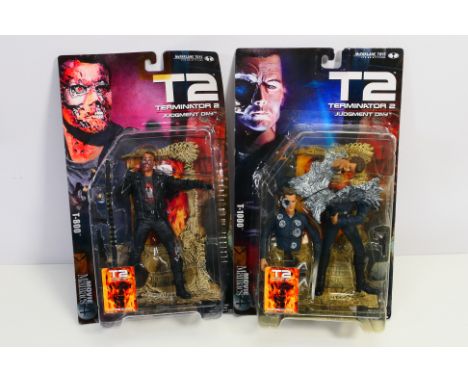McFarlane Toys - Two boxed / carded McFarlane 'Movie Maniacs - Series 4' 'Terminator 2 Judgement Day' 7" action figures. Lot 