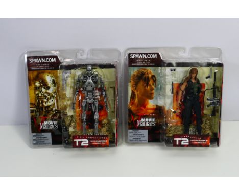McFarlane Toys - Two boxed / carded McFarlane 'Movie Maniacs - Series 5' 'Terminator 2 Judgement Day' 7" action figures. Lot 