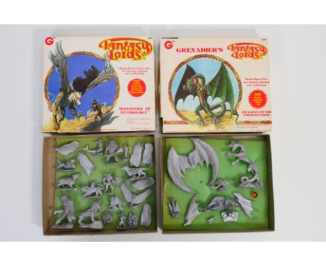 Grenadier Models - Two vintage 1980's boxed Grenadier Models 'Fantasy Lords' metal figure sets. Lot consists of #6001 'Dragon