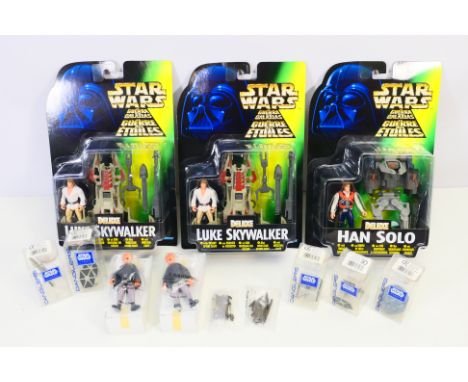 Star Wars - Kenner - New Old Stock - 3 x unopened carded Tri Logo Deluxe figure sets including Luke Skywalker and Han Solo, 2