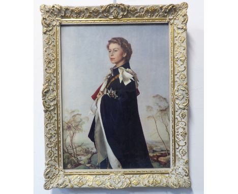 After PIETRO ANNIGONI - Portrait of HM Queen Elizabeth II, colour reproduction of 'Queen Regent' (1955), 15¾ in x 11½&nbsp;in