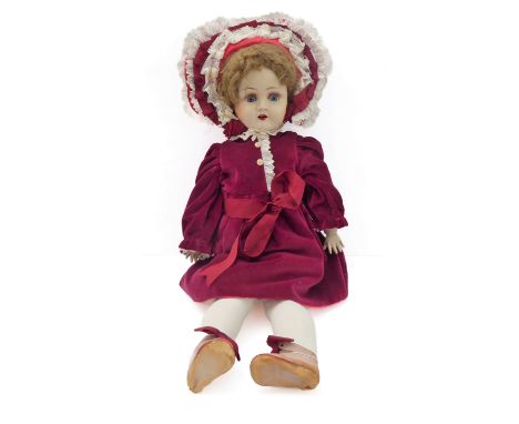 A large 19th century German bisque head doll