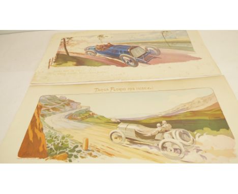 After E. MONTANT - Grand Prix de L'ACF, unframed facsimile of the 1916 lithograph, 17½ in x 34¾ in (44cm x 88.5cm), also smal