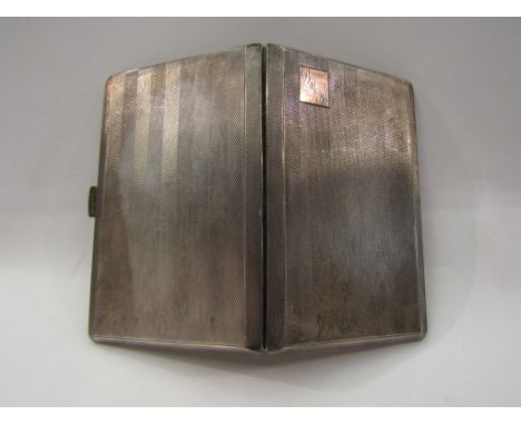 A silver engine turned card case, 194g