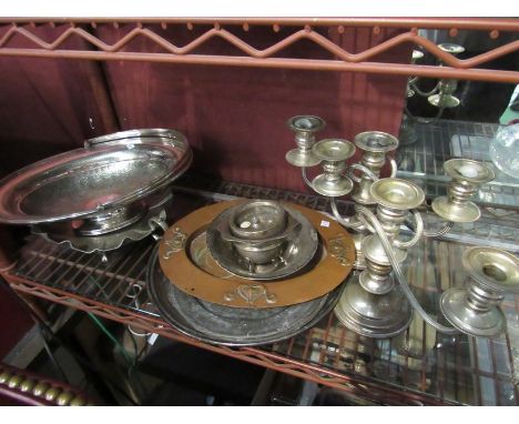 Mixed plated and copper wares including Art Nouveau