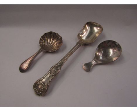 Three silver caddy spoons