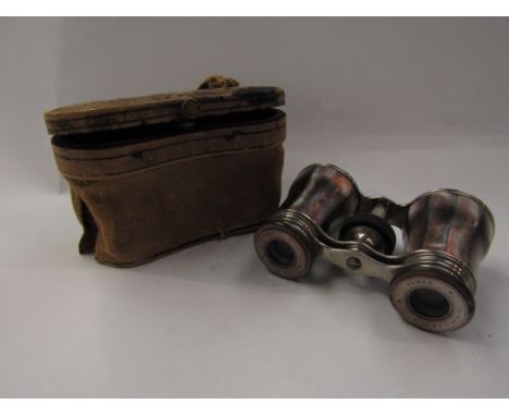 A pair of Victorian opera glasses by Lemaire, Paris. mother-of-pearl body in original case a/f