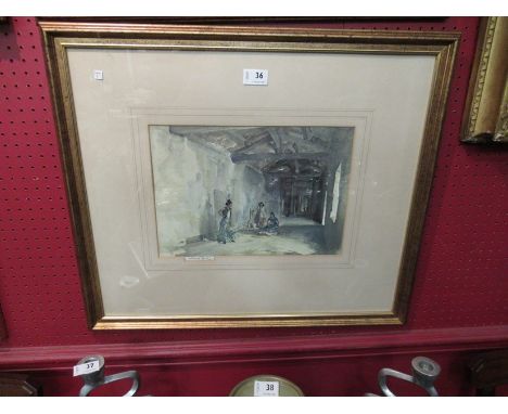 A William Russell Flint 'The Court of the Hundred Vanities' limited edition pencil signed print, with printed gallery label v