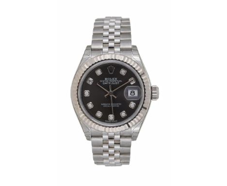 ROLEX, OYSTER PERPETUAL DATEJUST, REF. 279174 A LADY'S BI-METAL BRACELET WATCH WITH DATE AND DIAMOND SET DIAL, NO. 746GF887, 
