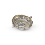 A GERMAN 17TH CENTURY SILVER GILT SHAPED OVAL BRANDY BOWL