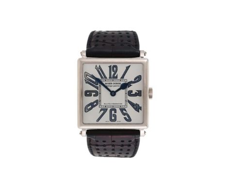 ROGER DUBUIS, GOLDEN SQUARE  A LIMITED EDITION 18 CARAT WHITE GOLD WRIST WATCH, NO. 28/28Movement: Cal. 57, automatic, 25 jew