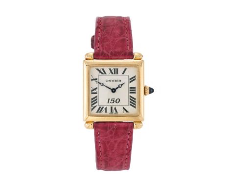 CARTIER, TANK OBUS, HARRODS 150TH ANNIVERSARY, REF. 1630 A LIMITED EDITION 18 CARAT GOLD WRIST WATCH, NO. 7/10, CC118309, CIR