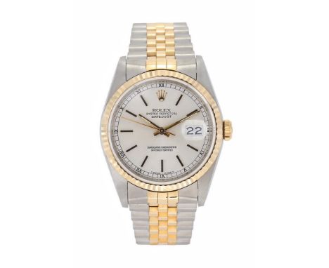 ROLEX, DATEJUST, REF. 16233 A BI-METAL BRACELET WATCH, NO. R818483, CIRCA 1988 Movement: Cal. 3135, automatic, 31 jewels Case