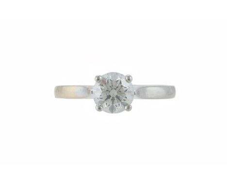 A DIAMOND SINGLE STONE RING  The brilliant cut diamond stated to weigh 1.09 carats in a four claw setting, to a polished plat