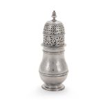 A GEORGE I SILVER BRITANNIA STANDARD BALUSTER CASTER
