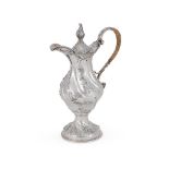A GEORGE III SILVER WRYTHEN BALUSTER EWER