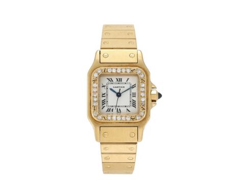 CARTIER, SANTOS GALBEE A LADY'S 18 CARAT GOLD AND DIAMOND BRACELET WATCHMovement: Cal. 2671, automatic, 25 jewels Case: 18 ca