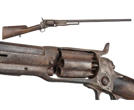 A Colt Model 1855 Revolving Carbine dating: third quarter of the 19th Century provenance: USA Round barrel with octagonal bas