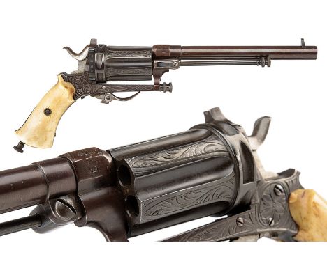 A centerfire pepperbox revolver dating: 1875-1890 provenance: Central Europe Round, rifled, turn-off, 7 mm cal. barrel with e