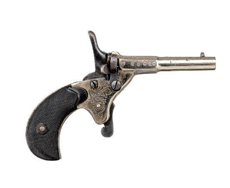 A small flobert type pistol dating: 1875-1890 provenance: France Round, 5 mm ca. barrel with octagonal base and foresight; fr
