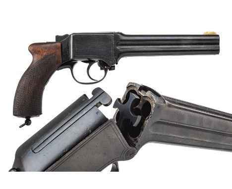 A rare Martin model 1880 four shot pepperbox centerfire pistol dating: 1875-1890 provenance: USA Four round, grooved, swiveli