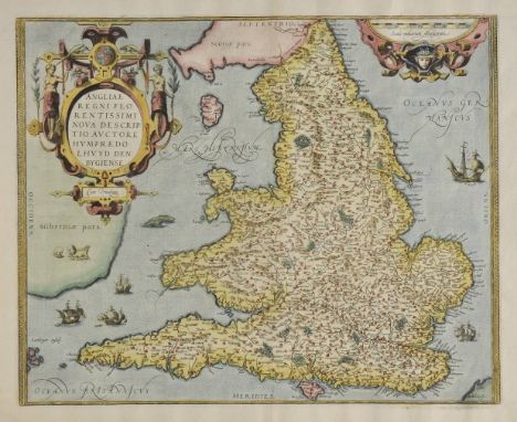 England & Wales. Ortelius (Abraham & Lhuyd Humphrey), Angliae Regni florentissimi nova descriptio auctore Humfredo Lhuyd Denb